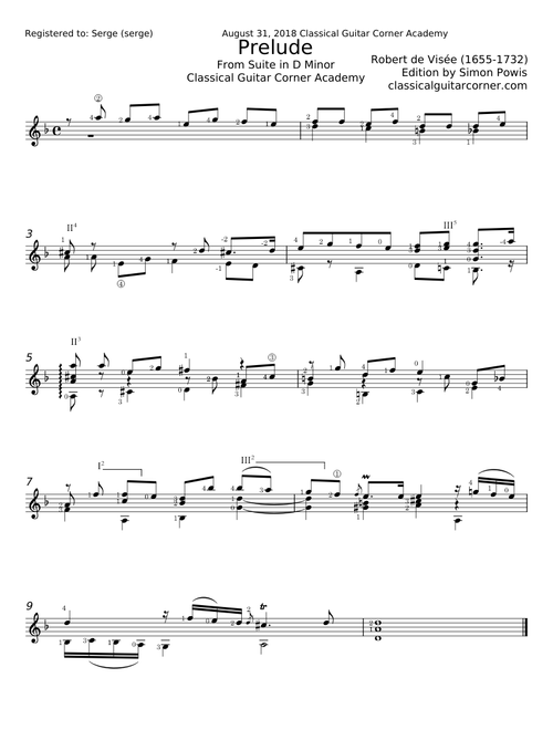Prelude in dm - Robert de Visée