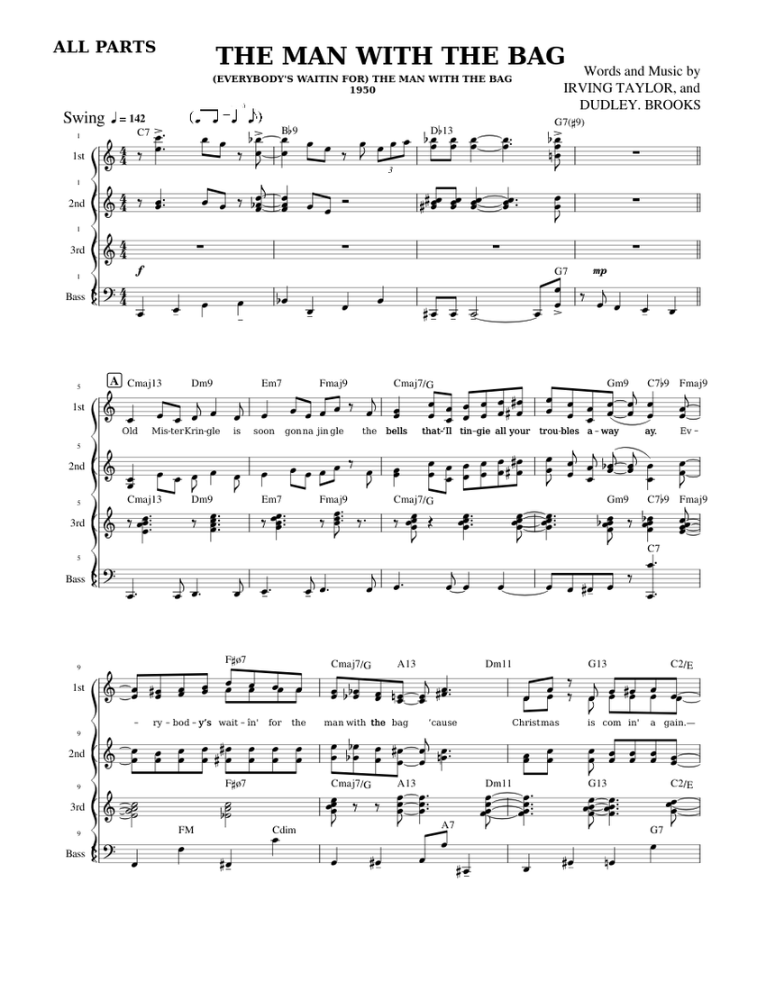 The Man With The Bag Sheet music for Accordion (Piano Quartet