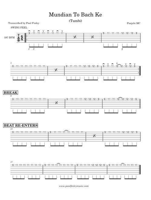 Mundian To Bach Ke (Guitar TAB) – Panjabi MC