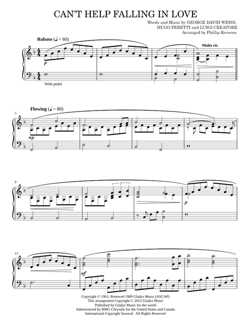 Can't Help Falling In Love - Elvis Presley (Piano Solo)