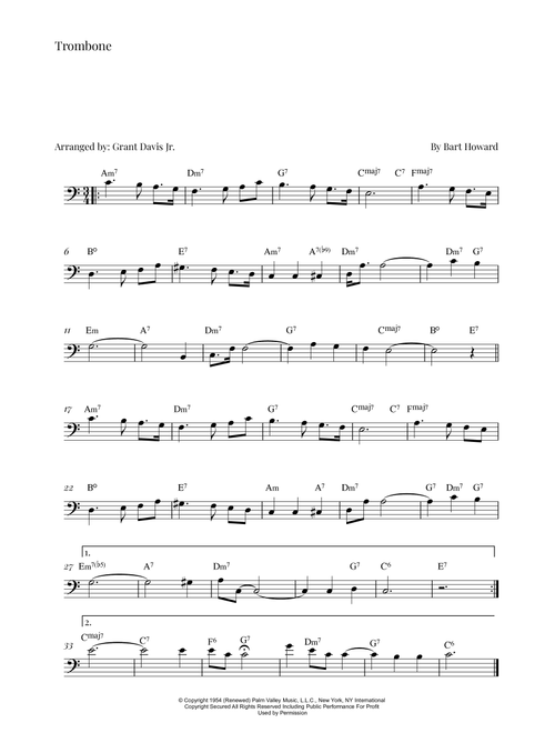 Fly Me To The Moon (In Other Words) (Arr. Grant Davis Jr.) - Tony Bennett (Trombone Solo)