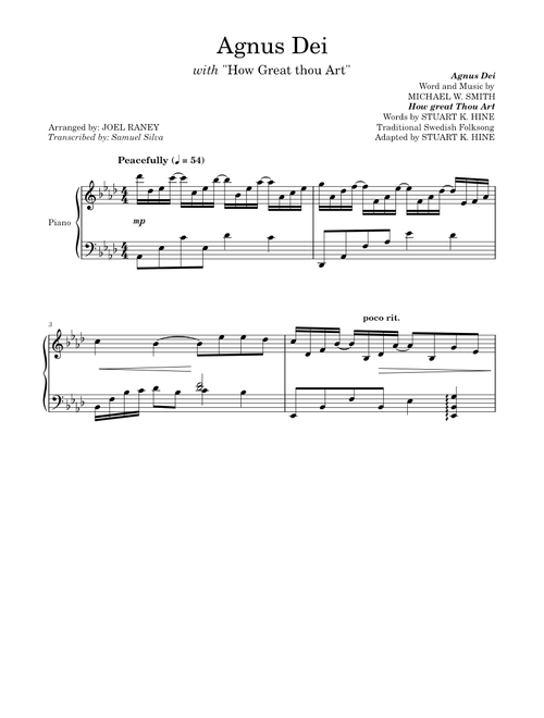 Agnus Dei with How Great Thou Art - Arr. Joel Raney