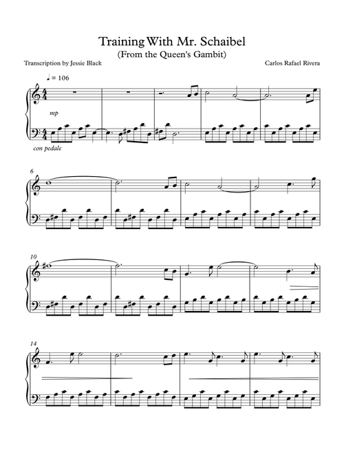 The Queen's Gambit (Arr. Jessie Black) - Asuka Ito, Carlos Rafael Rivera, Carlos Rivera (Piano Solo)