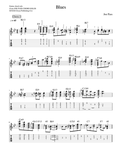 Joe Pass Blues (guitar chord solo)