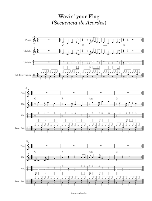 Wavin flag – K'naan Wavin' your Flag  Secuencia de Acordes