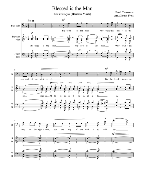 All-Night Vigil Op. 44 No.2 "Blessed is the Man" – Pavel Chesnokov (English Arrangement)