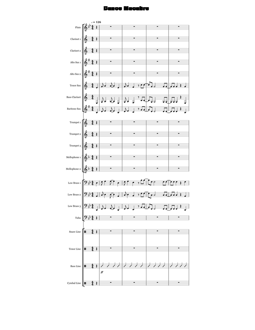 Dance Macabre Sheet Music for Trombone, Euphonium, Tuba, Mellophone ...