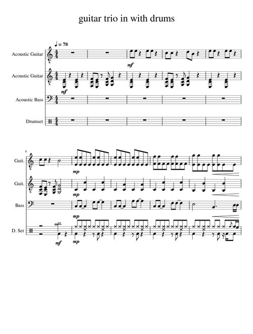 guitar trio in c now with drums