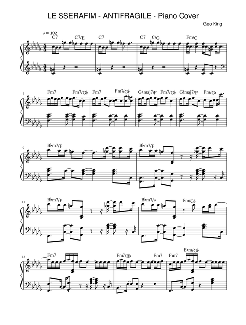Antifragile (Arr. Gregory King) - Le Sserafim (Easy Piano)