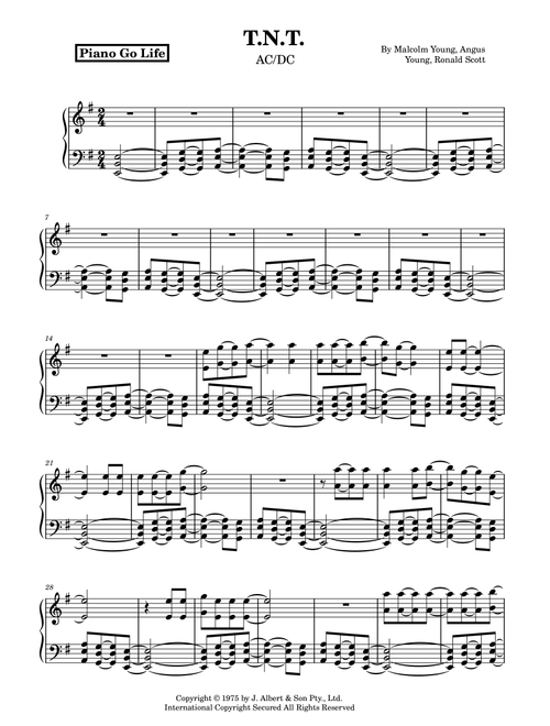 T.n.t. (Arr. Piano Go Life) - AC/DC (Piano Solo)