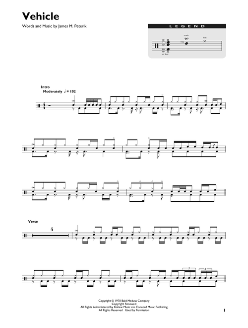 Vehicle - The Ides Of March (Drum Chart)