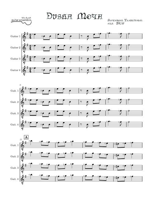 Guitar Ensemble sheet music by jrwalker | Play, print, and