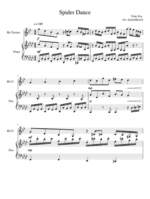Spider Dance Clarinet Solo