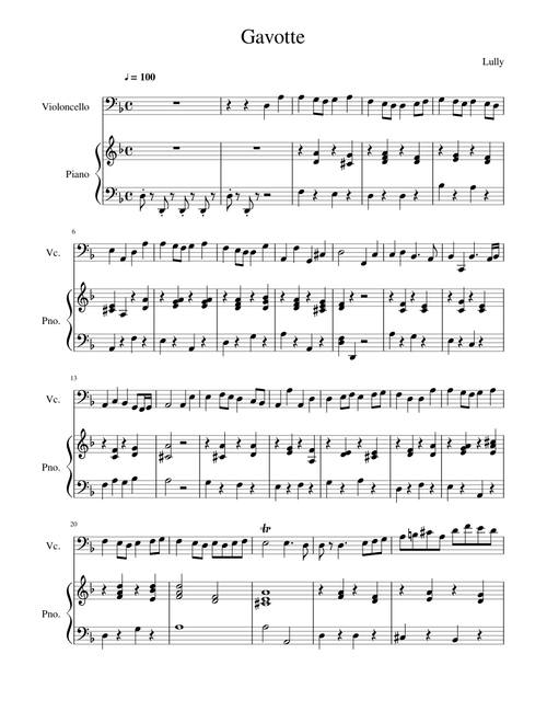 Gavotte – Lully, Jean-Baptiste Grade 5 Cello Exam A4 Gavotte by Lully 2
