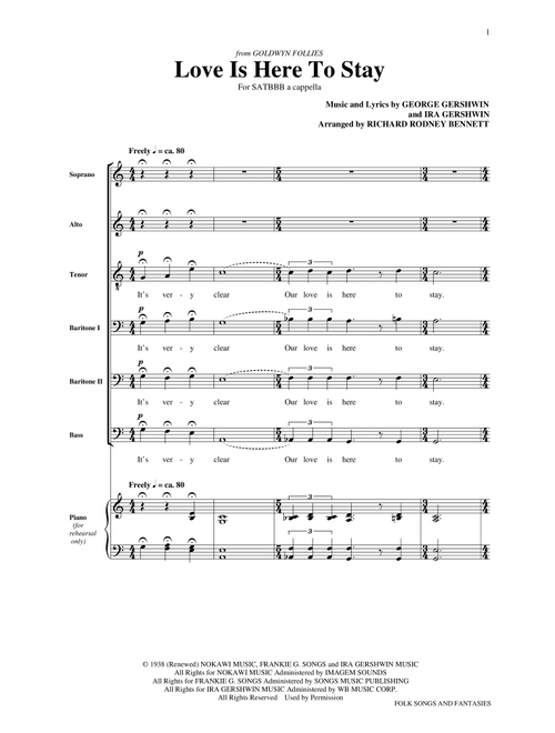 Love Is Here To Stay - The King's Singers (Choral, SATB)