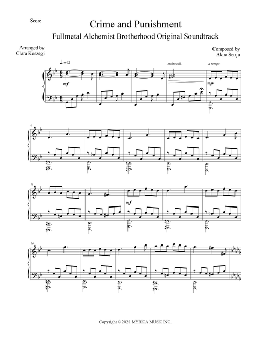 Crime And Punishment (Arr. Clara Koszegi) - Akira Senju (Piano Solo)
