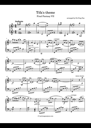 Final Fantasy VII Theme Sheet Music for Piano (Solo) easy