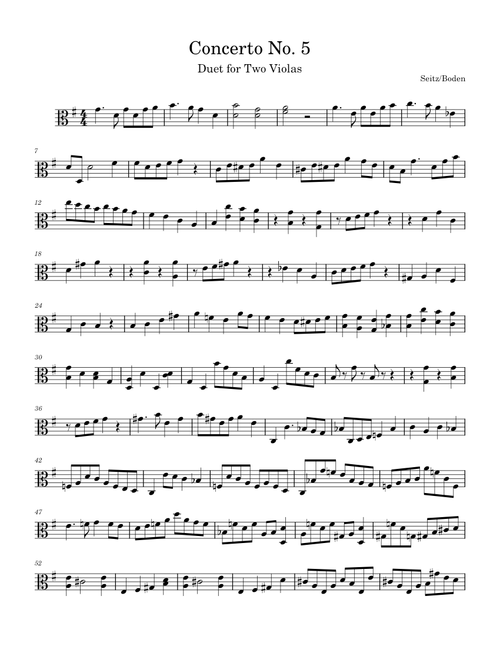 Concerto No. 5 1st Movement – Friedrich Seitz Seitz Viola Concerto No. 5 Duet