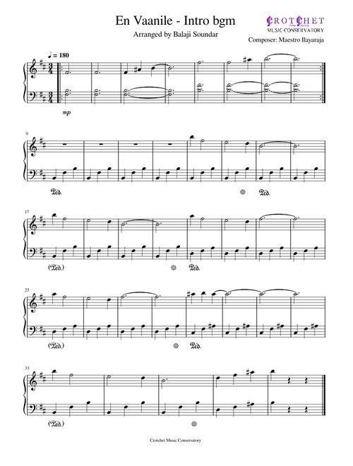 En Vaanile - Piano Solo