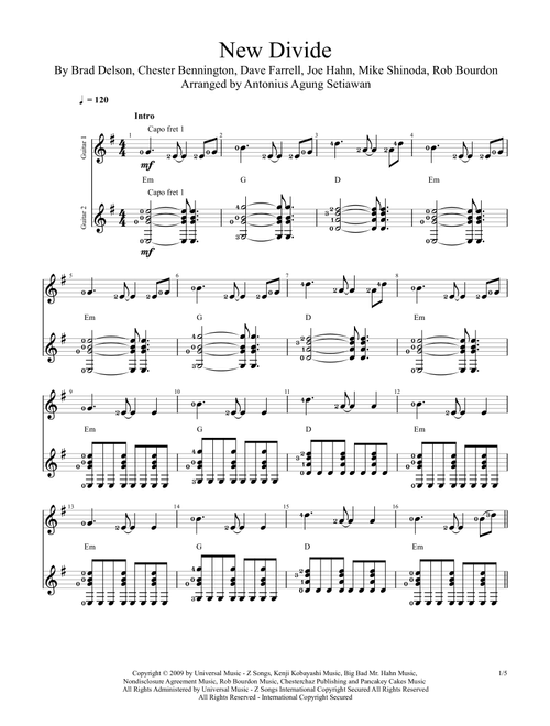New Divide (Arr. Antonius Agung Setiawan) - Linkin Park (Guitar Ensemble)