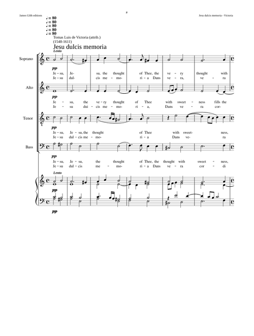 Jesu, dulcis memoria - Tomás Luis de Victoria
