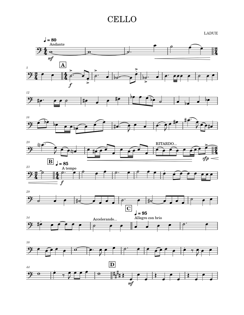 Cello Sheet music for Piano (Solo) Easy | Musescore.com