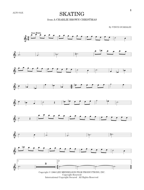Skating - Vince Guaraldi (Alto Sax Solo)