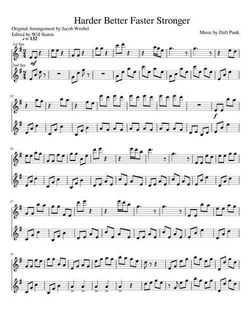 Harder Better Faster Stronger - Alto 1 and 2