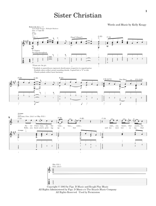 Sister Christian - Night Ranger (School of Rock - Guitar Tab)