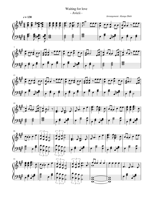Avicii - Waiting for love - Piano
