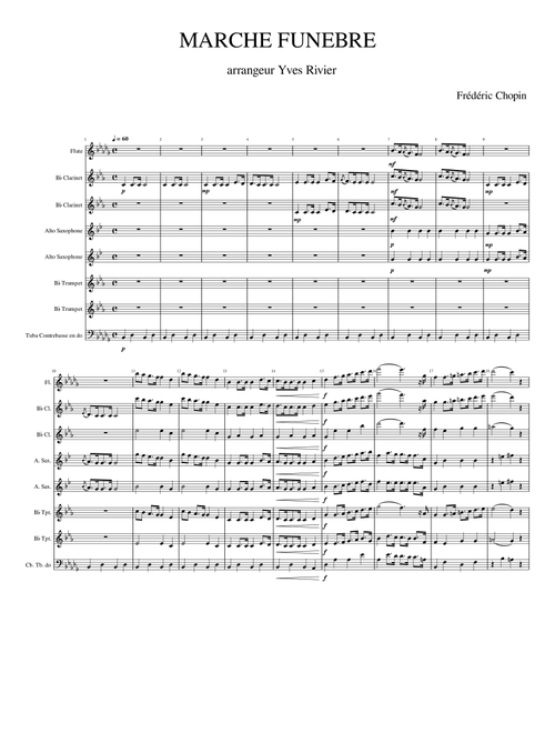 MARCHE FUNEBRE (Arr. Yves Rivier) - Frederic Chopin (Full Orchestra)