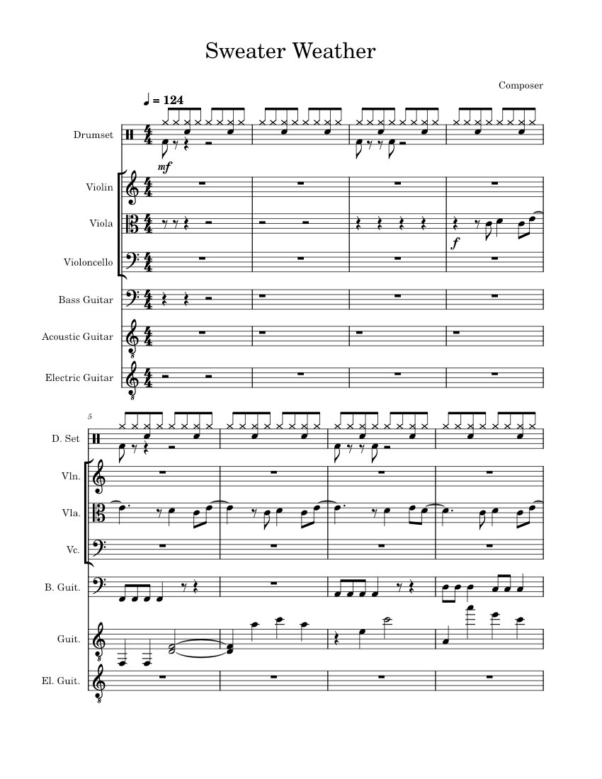 Sweater weather The Neighbourhood sweater weather Sheet music for