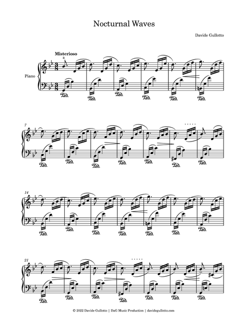Nocturnal Waves (Arr. Davide Gullotto) (Piano Solo)