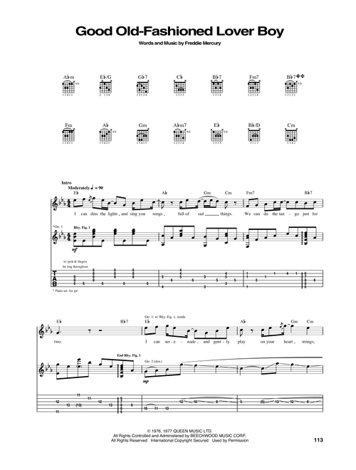 Good Old-Fashioned Lover Boy - Queen (Guitar Tab)