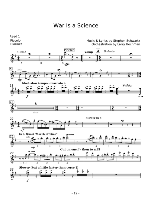 Pippin- War Is A Science - Stephen Schwartz