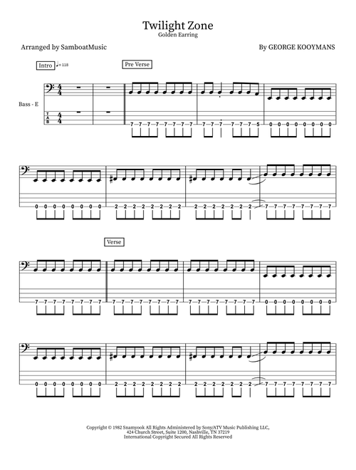 Twilight Zone (Arr. SamboatMusic) - Golden Earring (Instrumental Solo)