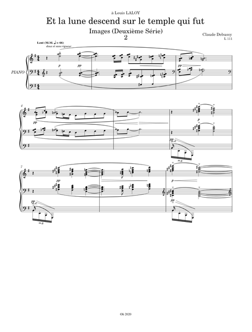Claude Debussy - Images 2° Série - Et la lune descend sur le temple qui fut
