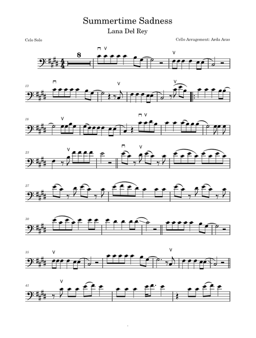 Lana Del Rey Summertime Sadness (cello)