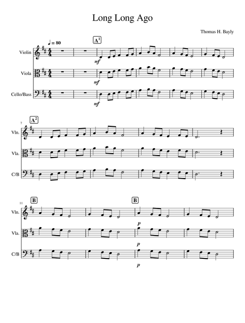 Long, Long Ago – Thomas Haynes Bayly