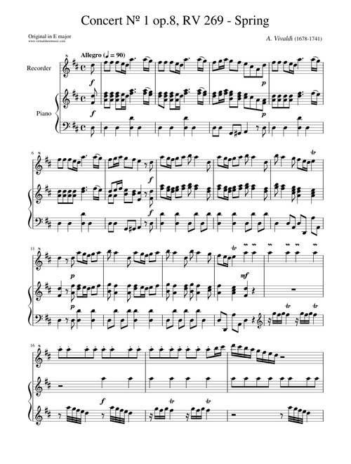 The Four Seasons (Full) (Recorder) – Vivaldi