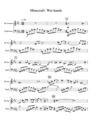 Wet Hands - C418 Sheet Music for Piano (Solo) easy | MuseScore.com