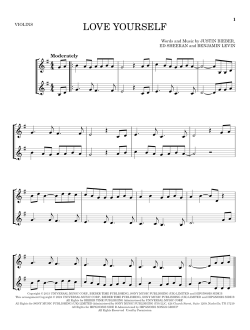 Love Yourself - Justin Bieber (Violin Duet)