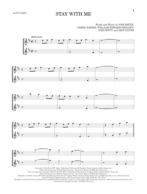 Stay With Me - Sam Smith (Alto Saxophone Duet)