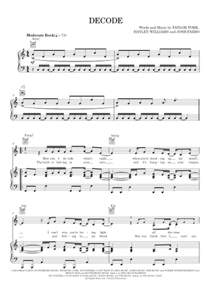 Decode Sheet Music for Soprano, Alto, Tenor, Bass voice & more ...