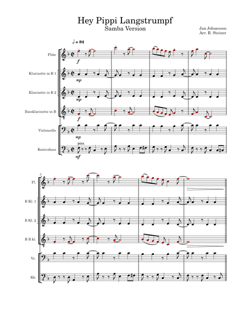 Hey pippi langstrumpf – Misc Children Hey Pippi Langstrumpf Samba - 6 parts