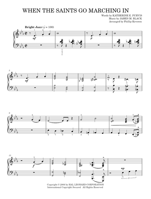 When the saints go marching in - Louis Armstrong (Piano Solo)