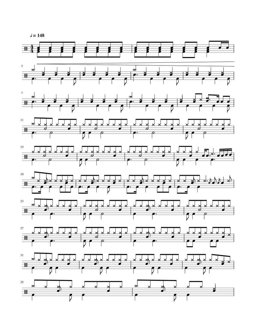 Urlando Contro Il Cielo Sheet music for Drum group (Solo)