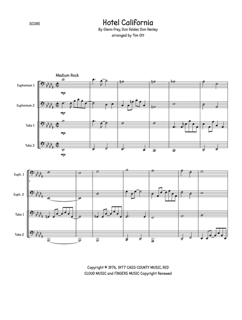 Hotel California (Arr. Tim Olt) - Eagles (Brass Ensemble)