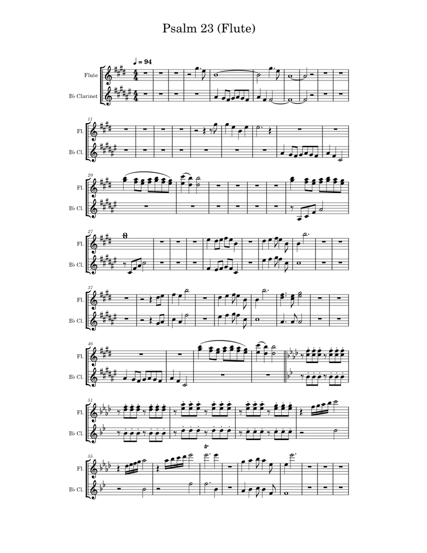 Hal Leonard Psalm 23 Flute and Sheet music for Flute,