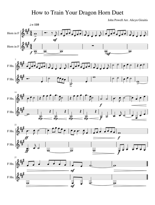How to Train Your Dragon Horn Duet